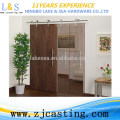 Unique modern barn style interior frameless sliding glass door and hardwar